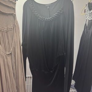 Bebe deep v black tunic